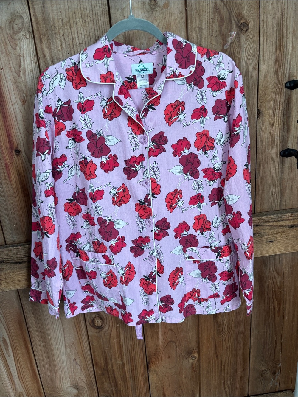 Cotton Pajamas Top and Long pants- Pink & Red